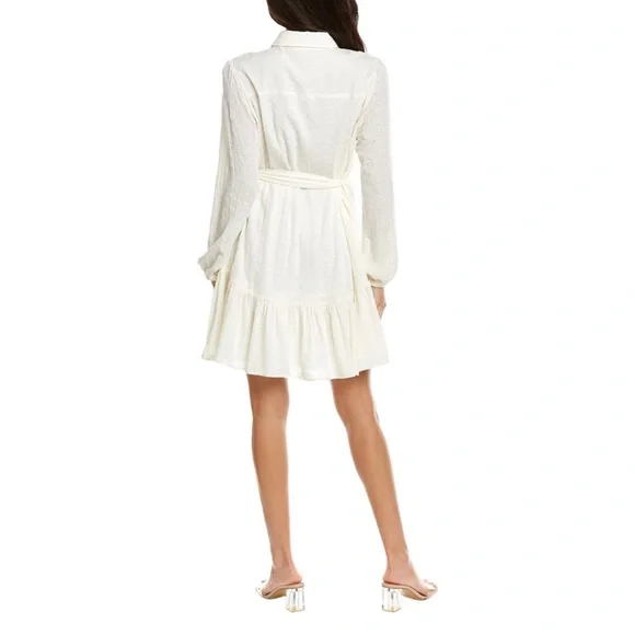 NWT BCBGeneration Midi Dress Long Sleeves Eyelet Shirtdress Size XS - Picture 2 of 10